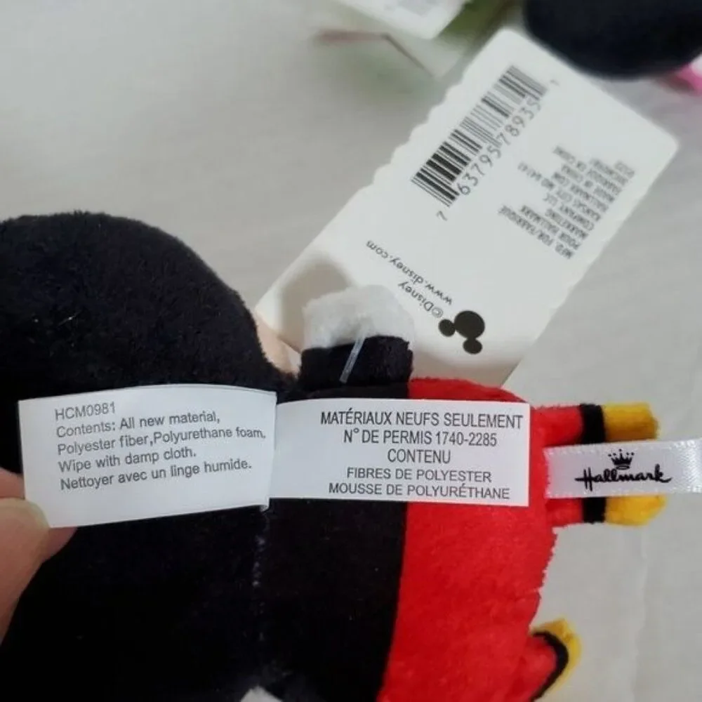 Disney Hallmark Ornaments Mickey Minnie Mouse Small Stars P'tites Plushy PLUSHIE